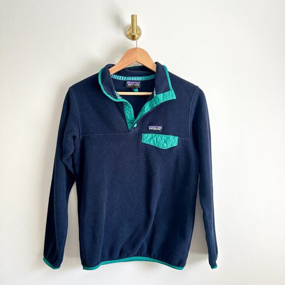 Patagoni Tops - Patagonia Synchilla Snap Pullover Sweatshirt Navy Blue XS